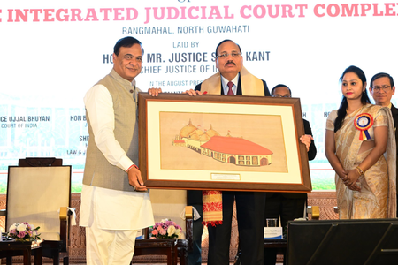 CJI lays stone for Judicial Complex in North Guwahati amid bar association protests