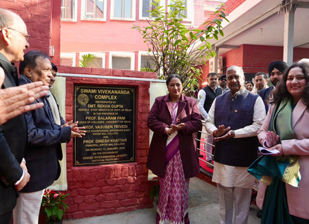 Delhi CM inaugurates ‘Swami Vivekananda Auditorium’ at Kirori Mal College