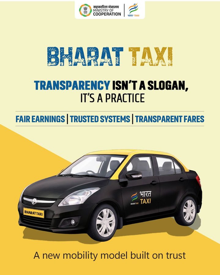 India’s first cooperative‑model ride‑hailing app Bharat Taxi set for launch today