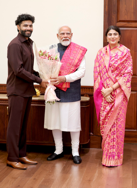 <div>‘Privilege and honour’, says Ravindra Jadeja after meeting PM Modi</div>