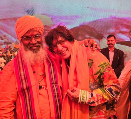 Chunky Panday meets Sakshi Maharaj on visit to birthplace of Lord Hanuman