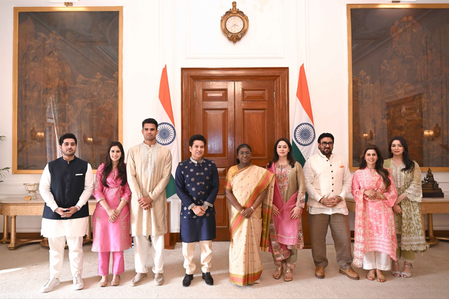 Sachin Tendulkar meets President Droupadi Murmu, extends invitation to son Arjun’s wedding