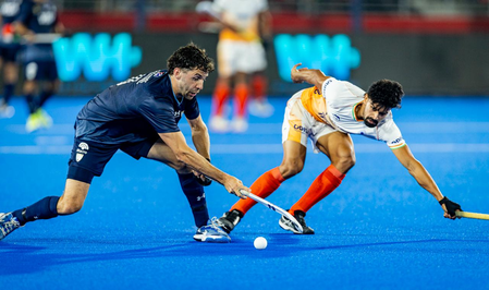<div>India edged 2-4 by Argentina at FIH Men’s Pro League 2025-26</div>