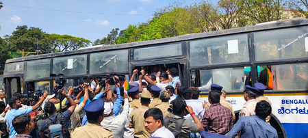 BJP protests in Bengaluru, seeks unconditional apology from Youth Congress over AI Summit demonstration