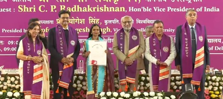 V-P Radhakrishnan confers degrees on 1.2 lakh students at DU’s 102nd convocation