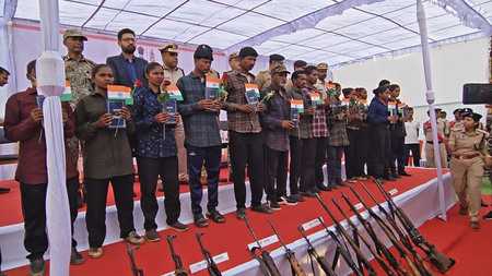 15 Maoists, including 9 women, surrender in Chhattisgarh; hand over AK-47s, INSAS rifles