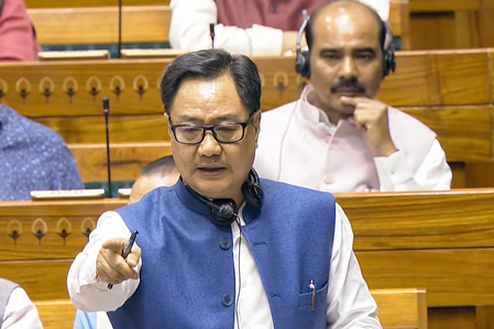 ‘Can’t address the chair as yaar’: Rijiju jabs LoP Rahul over motion against Speaker, flags his antics