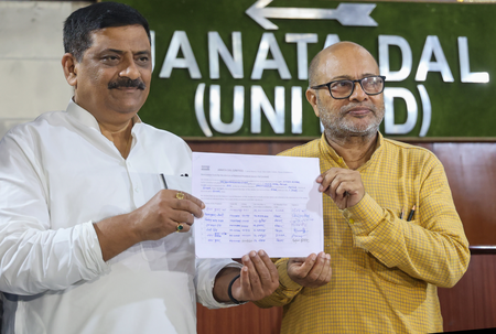 Nitish Kumar files nomination for JD-U national president post; Sanjay Jha submits papers