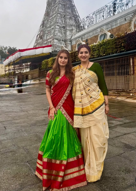 Raveena Tandon, Rasha Thadani visit Tirupati temple to mark latter’s birthday & ‘India’s big win’
