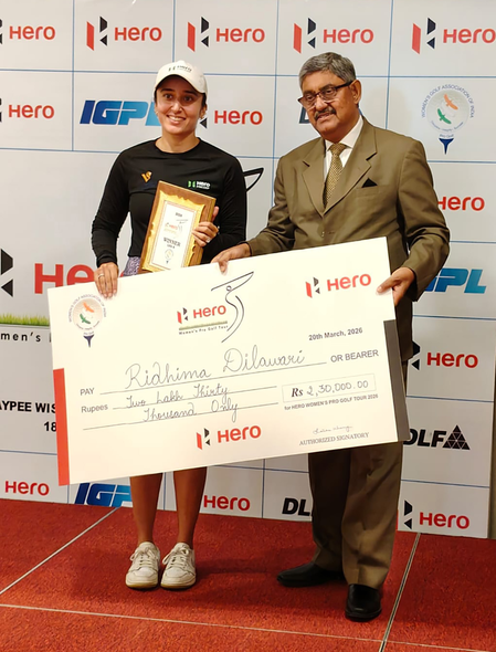 Golf: Ridhima stages a fine rally to grab third title of 2026 in 6th Leg of WPG Tour