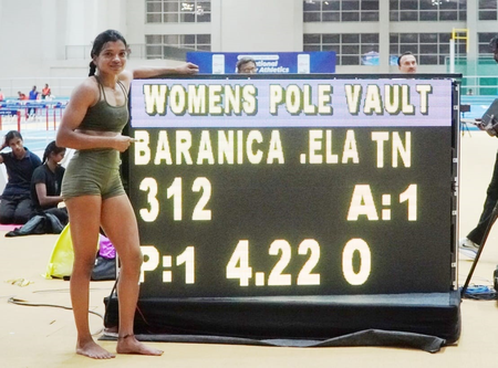 National Indoor Athletics: Pole vaulter Baranica Elangovan raises bar to 4.22m, enters record books