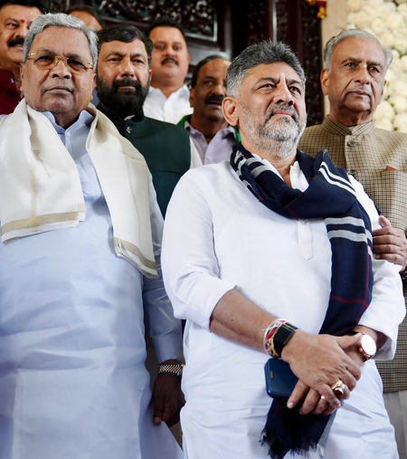 Hectic activity in K’taka Cong: Shivakumar camps in Delhi; Siddaramaiah meets supporters