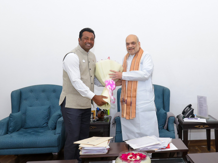 Leander Paes thanks Home Minister Amit Shah after joining BJP (Ld)