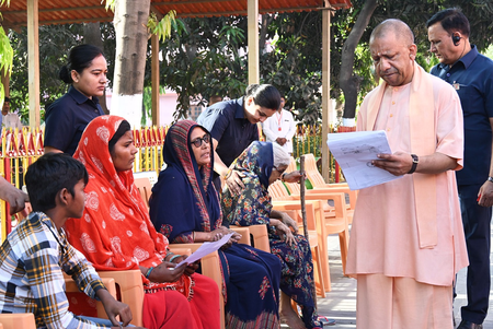 CM Yogi holds ‘Janata Darshan’ at Gorakhnath temple, assures housing and medical aid for needy
