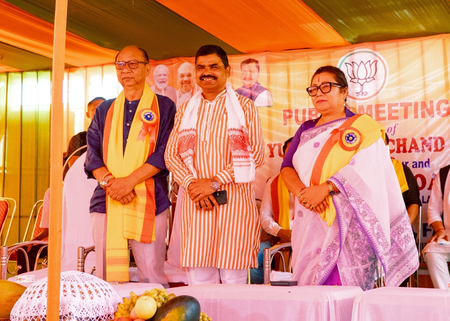 Manipur CM highlights Assam’s development push, urges support for BJP in poll rally
