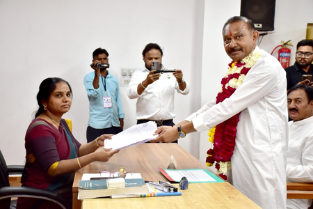 Gujarat: Congress candidate Bhrugurajsinh Chauhan files nomination for Umreth bypoll