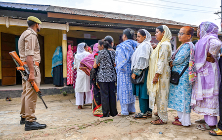 Assam polling brisk; turnout crosses 75 pc amid long queues