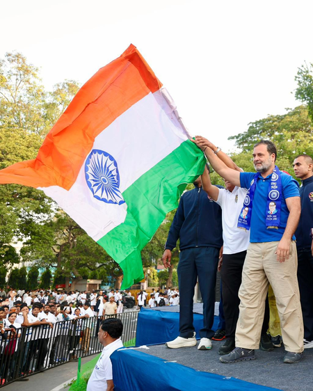 Rahul Gandhi flags off ‘Run for Ambedkar, Run for Constitution’ marathon in Delhi