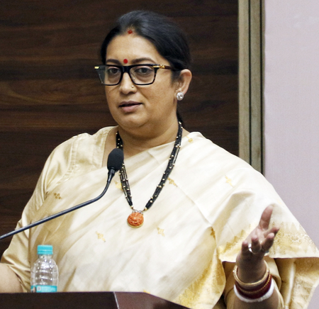Smriti Irani hits back at Akhilesh Yadav’s remark over Women’s Reservation Act