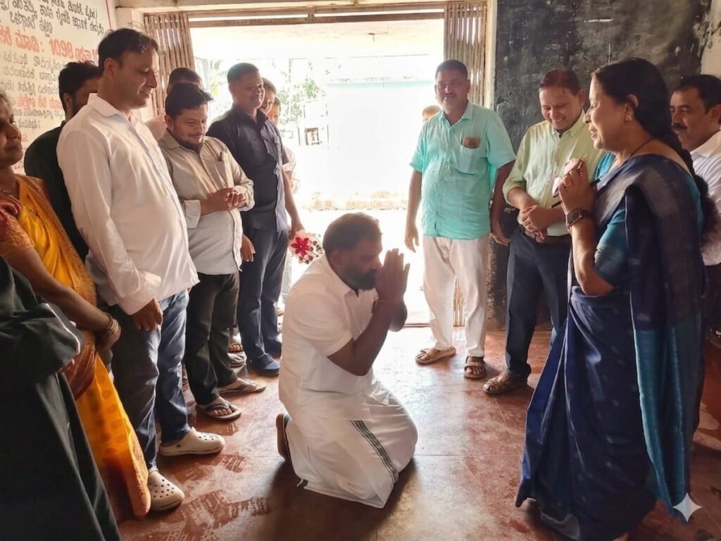 Shiroor school scripts SSLC turnaround, MLA Gururaj Gantihole bows to teacher, hails effort behind success