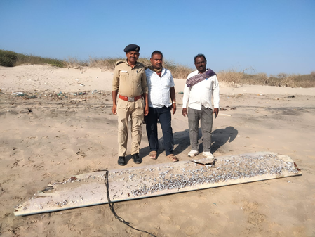 Gujarat: Unclaimed drone wing found in Kutch during coastal patrolling
