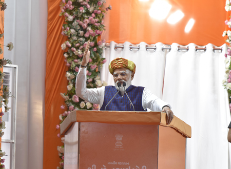 PM Modi highlights Gujarat’s industrial rise, BJP’s electoral dominance in Jamnagar