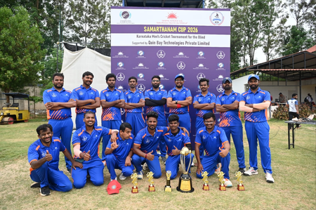 Samarthanam Bengaluru team lifts Karnataka menn’s cricket tournament for blind, defeat JSB Ramanagara by 35-run victory