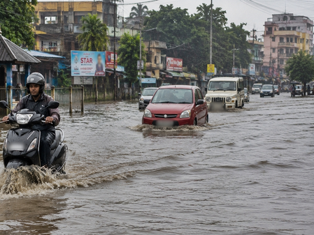 Heavy rain causes urban flooding in Assam’s Barak Valley