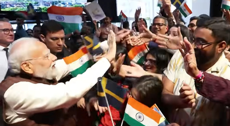 PM Modi receives warm welcome from Indian community in Sweden