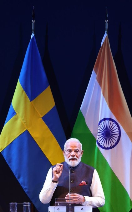 Honoured to have addressed European Round Table for Industry in Gothenburg: PM Modi