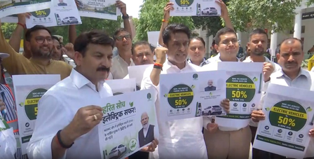 Manoj Tiwari takes Metro ride after PM Modi’s fuel conservation call, promotes EV use with 50 pc parking rebate