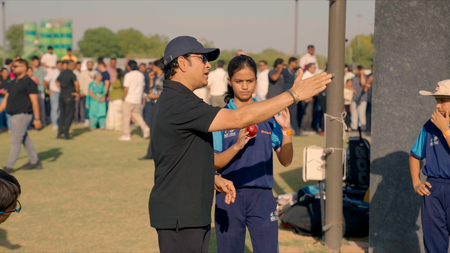 Young athletes share field with Sachin Tendulkar during special visit to SRT10 Altevol Sports Academy in Ahmedabad