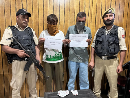 Two drug peddlers held in J&K’s Baramulla