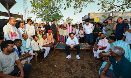 Rajasthan CM holds chaupal under peepal tree in village, resolves public grievances on the spot