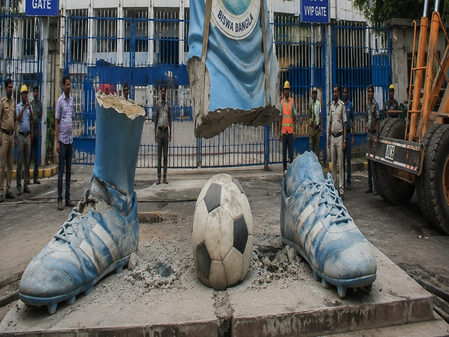 Kolkata: Statue outside Yuva Bharati Stadium removed amid long-standing criticism