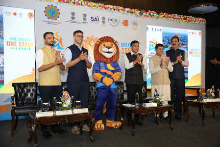 Union Minister Mansukh Mandaviya unveils first-ever World Yogasana Championship