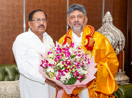 New K’taka ministry: Shivakumar as CM, Parameshwara Dy CM; 13 ministers to take oath, including Siddaramaiah’s son