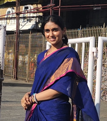 ‘Sairat’ actress Rinku Rajguru offers prayers at the revered Srivari temple in Tirumala