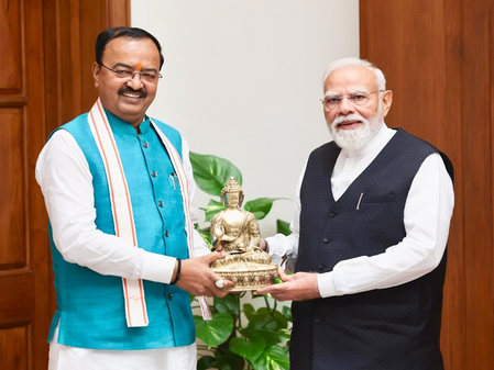UP Dy CM Keshav Prasad Maurya meets PM Modi, lauds BJP’s electoral victories