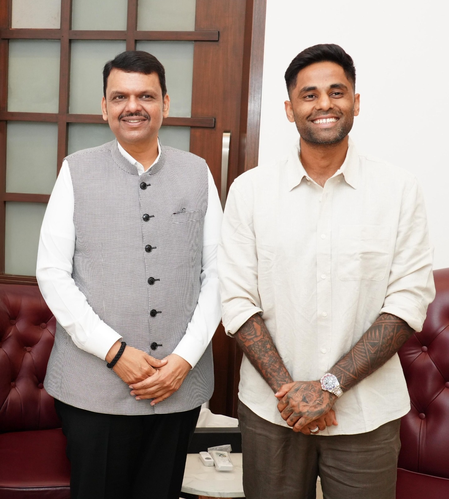 Suryakumar Yadav meets Maharashtra CM Devendra Fadnavis amid questions over captaincy stint