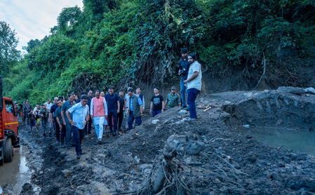 Scindia reviews NE flood situation; Union Ministers Chouhan and Rijiju assess damage in Arunachal