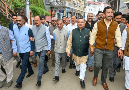 CM Sukhu leads protest in Shimla over Ram Temple donation row