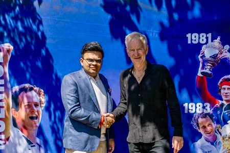 ‘A privilege to meet tennis legend’: Jay Shah meets John McEnroe at Wimbledon final