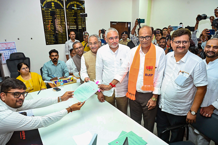 Gujarat: BJP candidate Satish Patel files nomination for Manjalpur bypoll