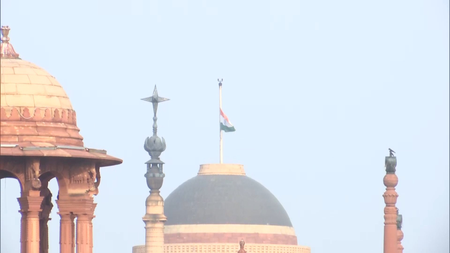 National flag flies at half-mast in Delhi as India observes mourning to honour Qatar’s former Amir