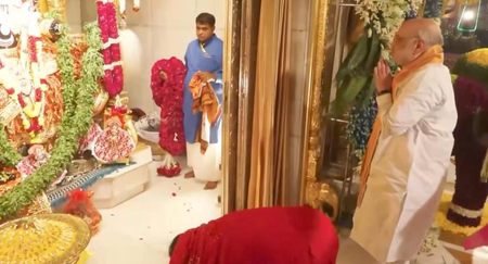Amit Shah performs mangala aarti at Ahmedabad’s Jagannath Temple ahead of 149th Rath Yatra