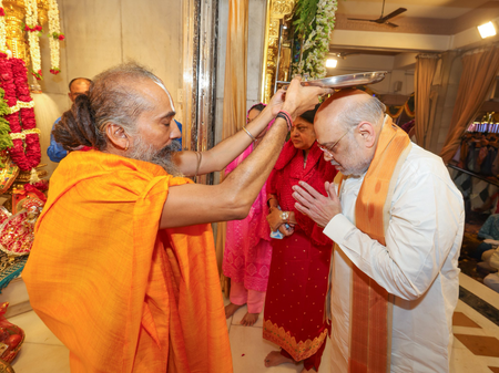 ‘Special sense of spiritual fulfilment’: Amit Shah after performing aarti at Ahmedabad Jagannath Temple