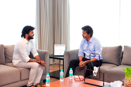 Actor Jai meets TN CM Vijay; calls interaction a “warm and welcoming meeting with my brother”