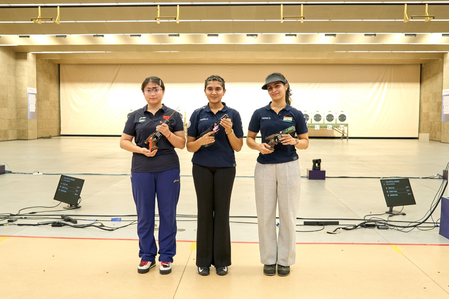 Esha wins gold, Manu bags bronze in women’s 25m pistol at ISSF WC in Hangzhou