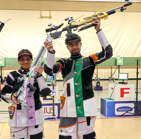 Sonam and Himanshu clinch bronze in 10m Air Rifle Mixed Team at ISSF WC in Hangzhou